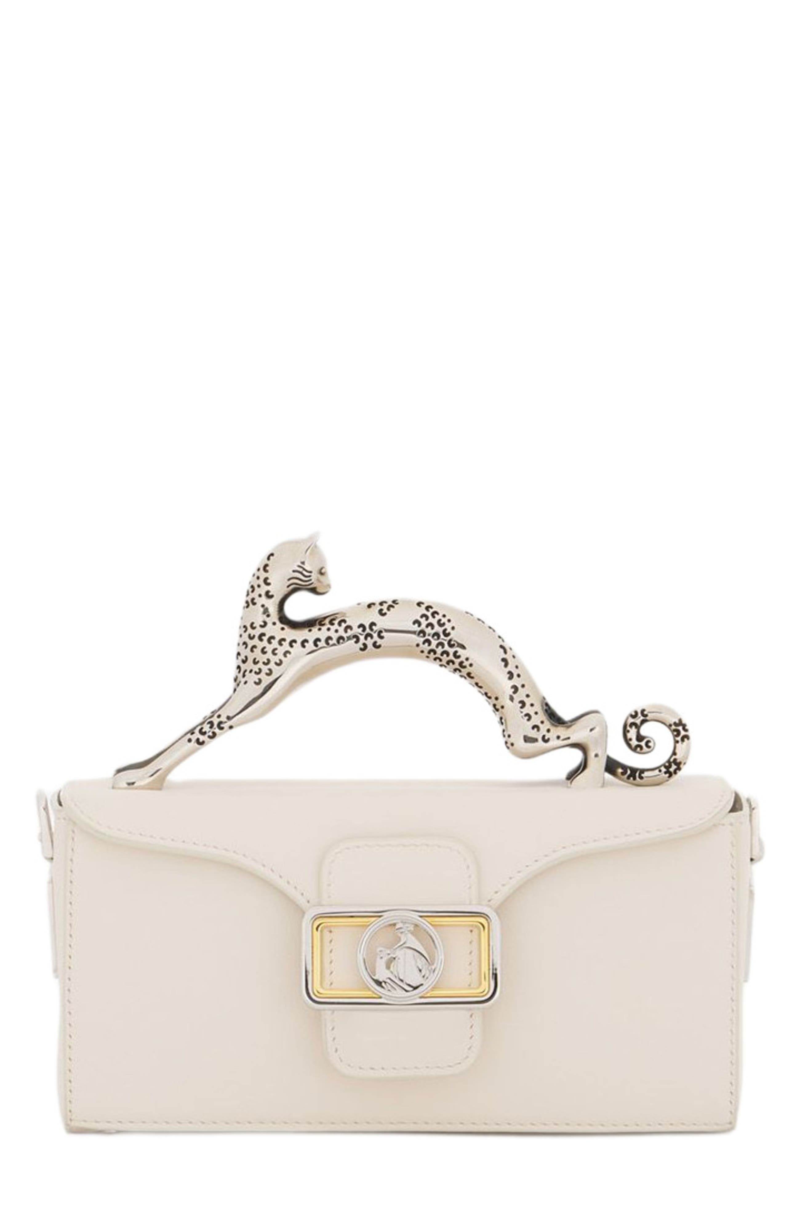 Lanvin Nano Pencil Cat Leather Bag, Main, color, 