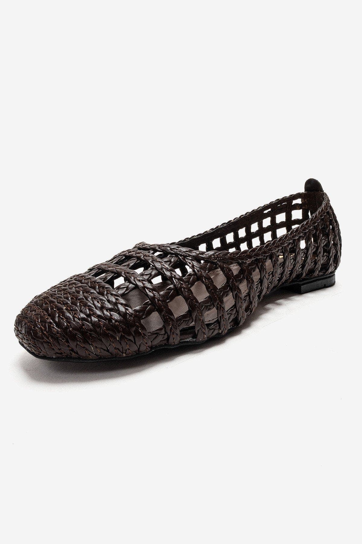 Elvaris Woven Ballet Flat, Alternate, color, Brown
