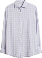 Peter Millar Frisbee Shadow Check Linen Button-Up Shirt