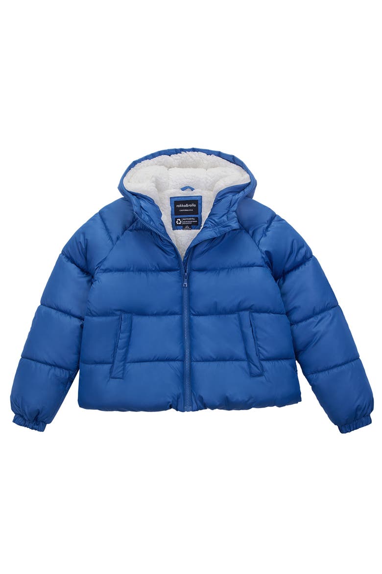 Kids' Fleece Lined Bubble Coat, Alternate, color, Indigo Blue