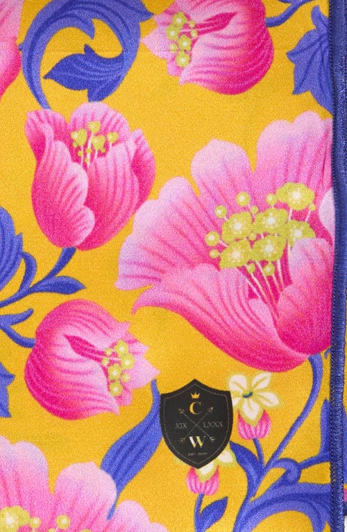 Clifton Wilson Yellow & Pink Floral Silk Pocket Square