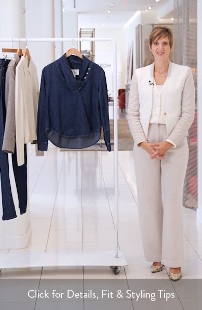 My Maria Foldover Collar Denim Top, sales video thumbnail