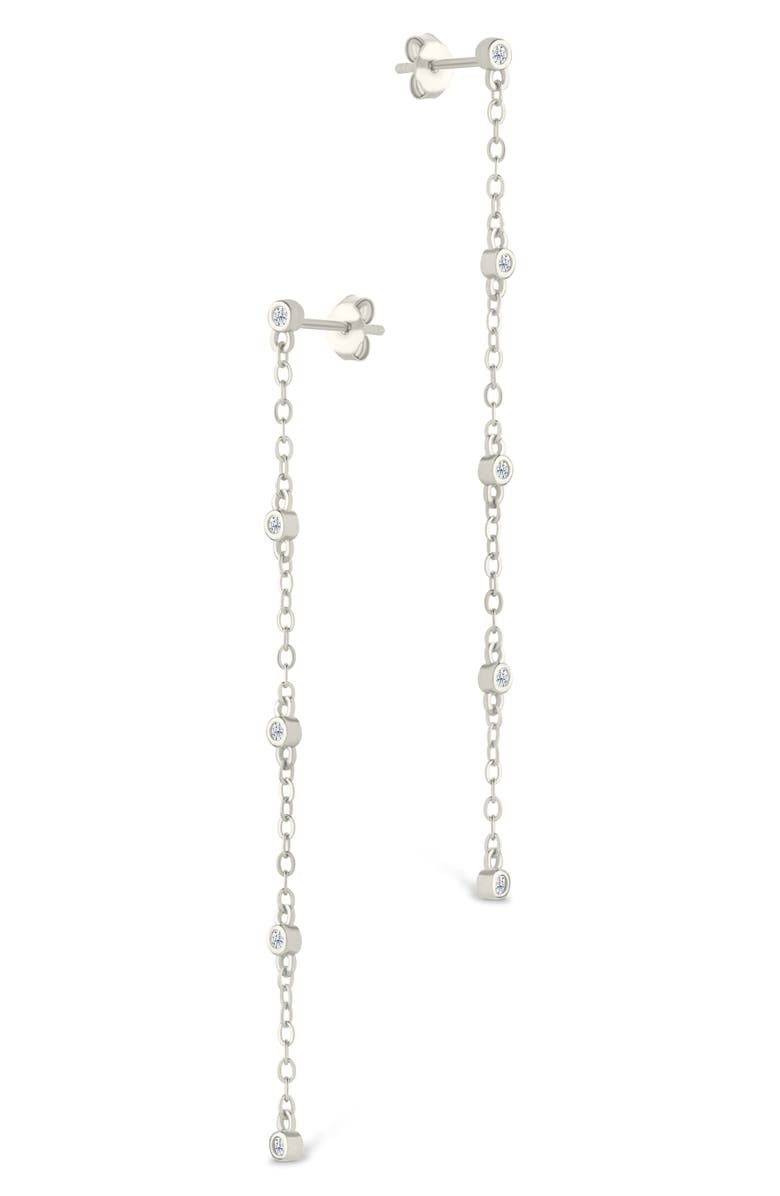 Sterling Forever Evanthe Brilliant Cubic Zirconia Drop Earrings, Alternate, color, Silver