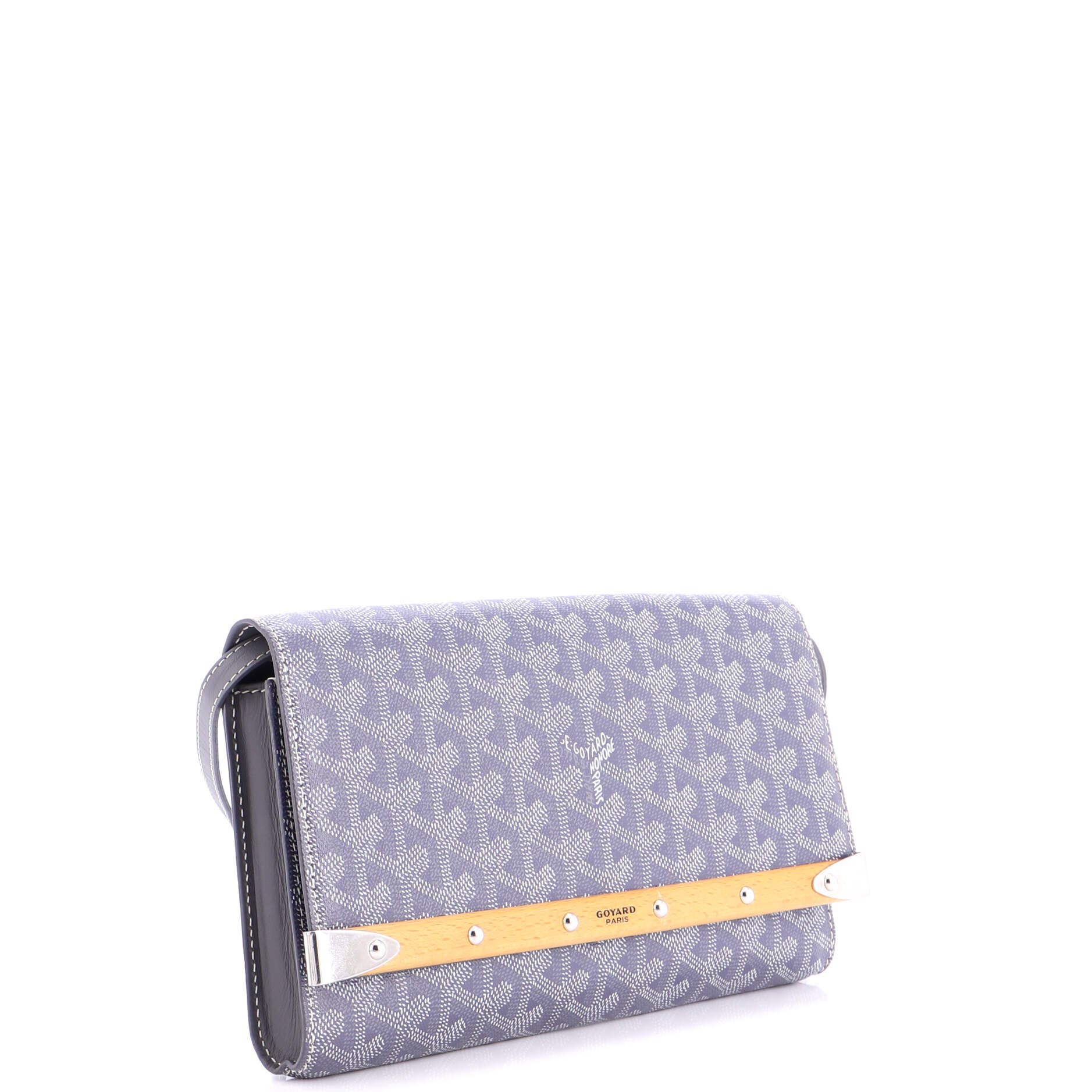 Monte Carlo Clutch with Strap Coated Canvas PM, Alternate, color, Grey