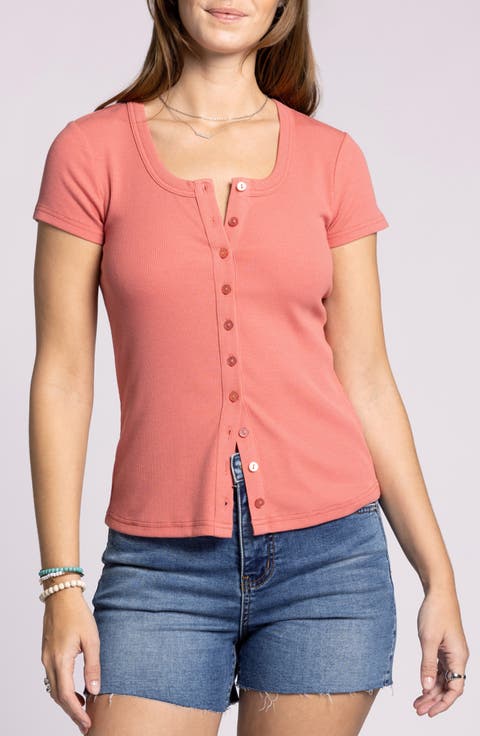 Kellie Button-Up Rib Top