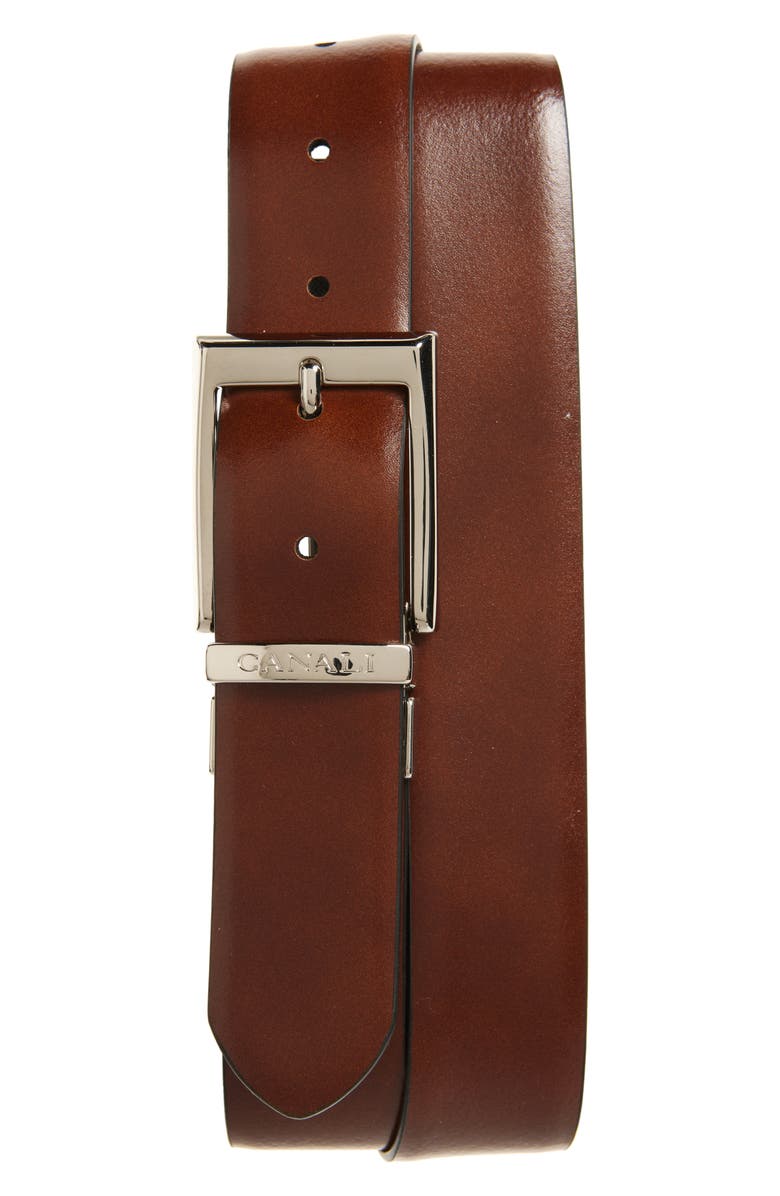 Canali Reversible Leather Belt, Alternate, color, 