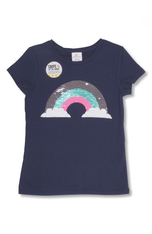 Shade Critters Kids' Rainbow Sequin T-shirt In Navy