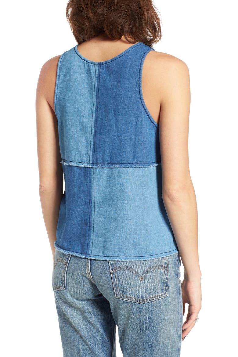 Denim Patchwork Tank, Alternate, color, PATCHWRK INDIGO