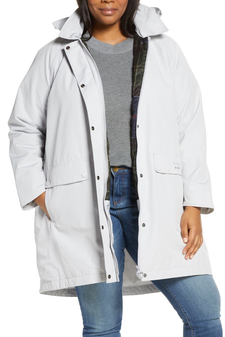 Element Waterproof Hooded Jacket, Main, color, ICE WHITE/ CLASSIC