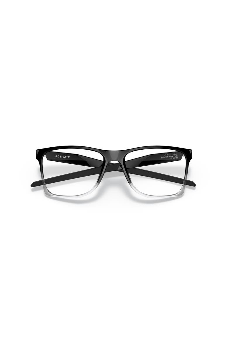 55mm Square optical glasses, Alternate, color, Black/ Clear