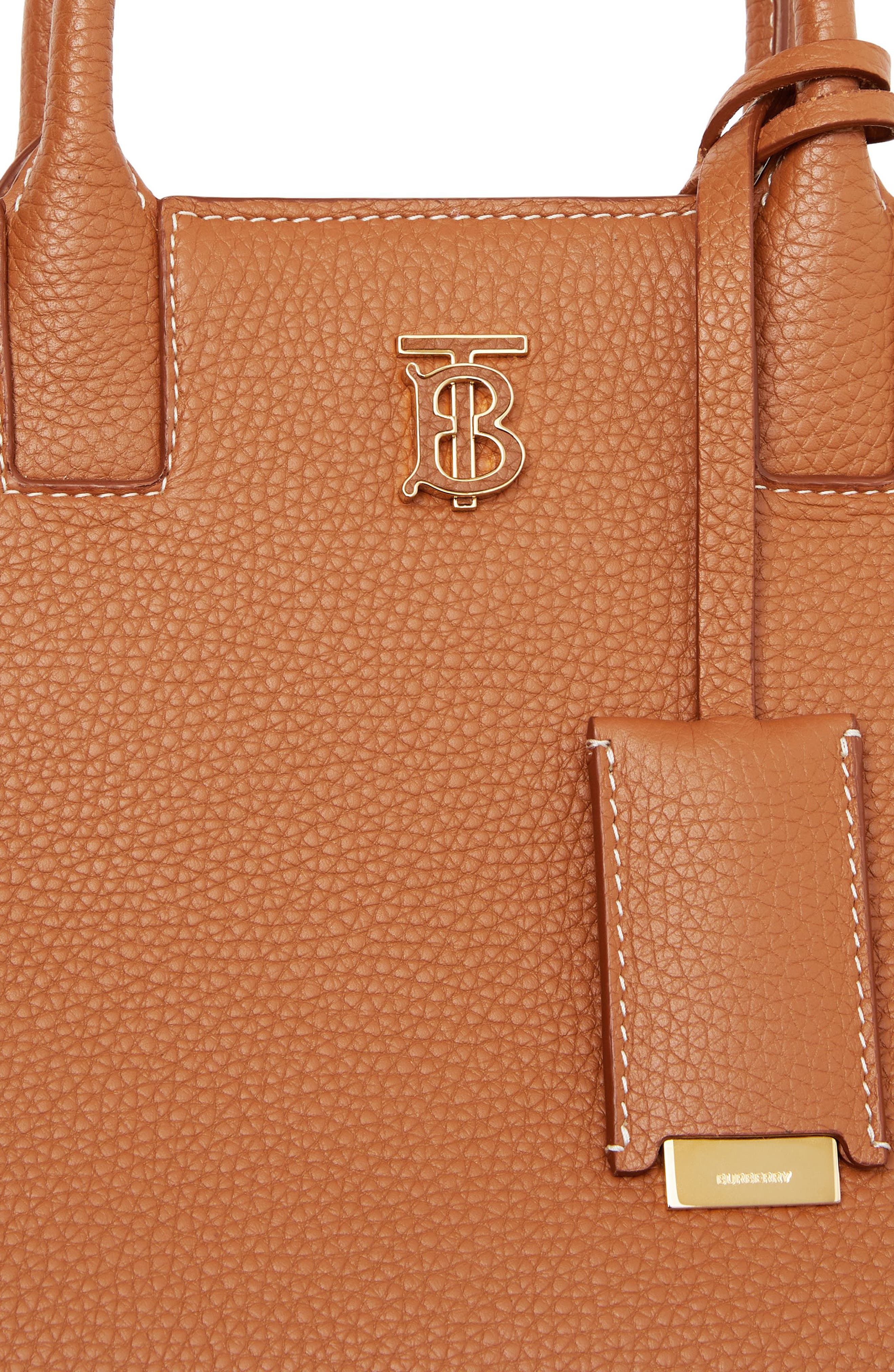 Burberry Mini TB Leather Tote, Alternate, color, 