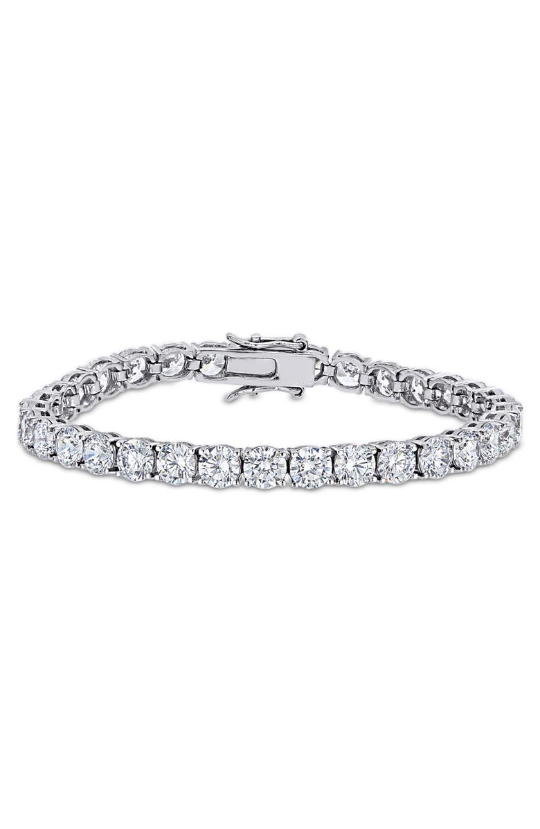Julianna B. Cubic Zirconia Tennis Bracelet, Main, color, Sterling Silver