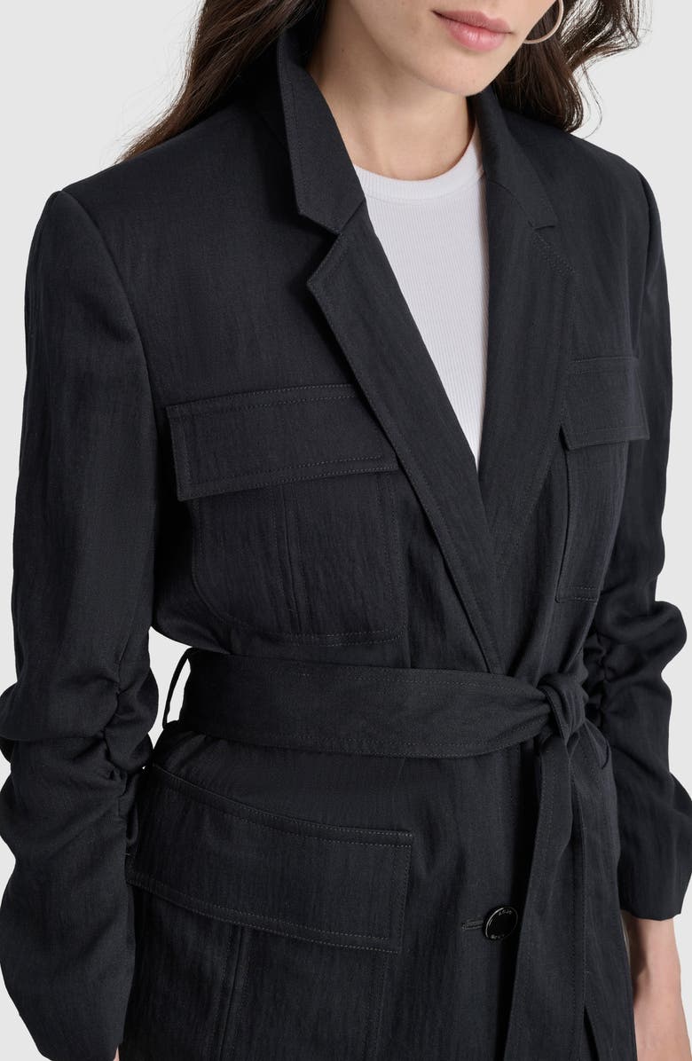 DKNY Weathered Twill Belted Jacket, Alternate, color, 