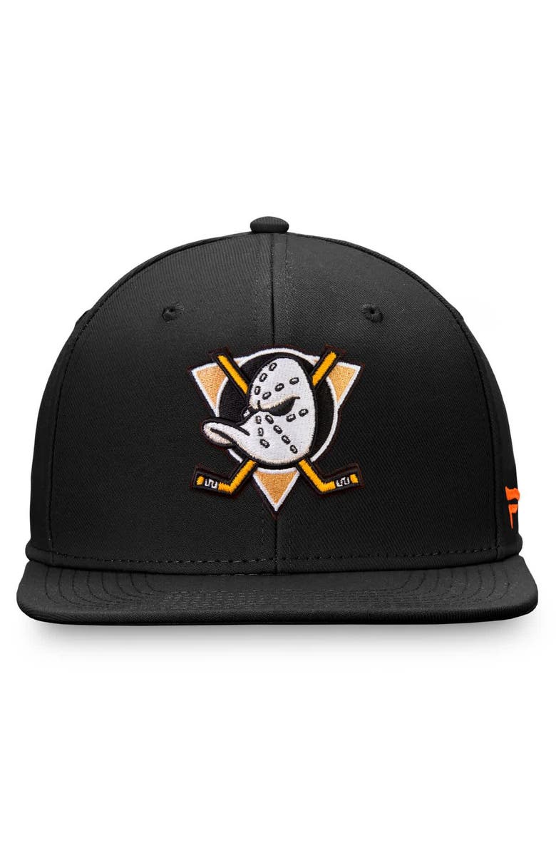 FANATICS Men's Fanatics Black Anaheim Ducks Team Logo Fitted Hat, Alternate, color, 