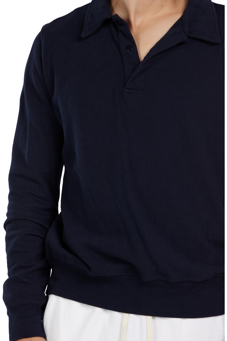 Pique Tennis Polo, Alternate, color, Navy