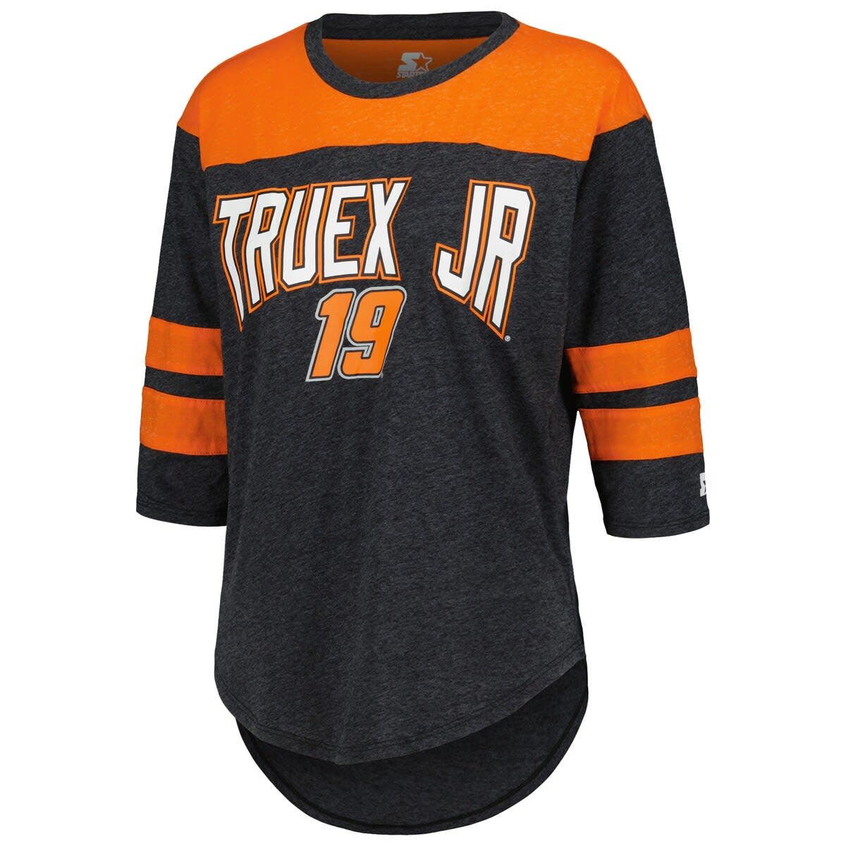 Women's Starter Black Martin Truex Jr Full Back Block 3/4-Sleeve Tri-Blend Top - image 2