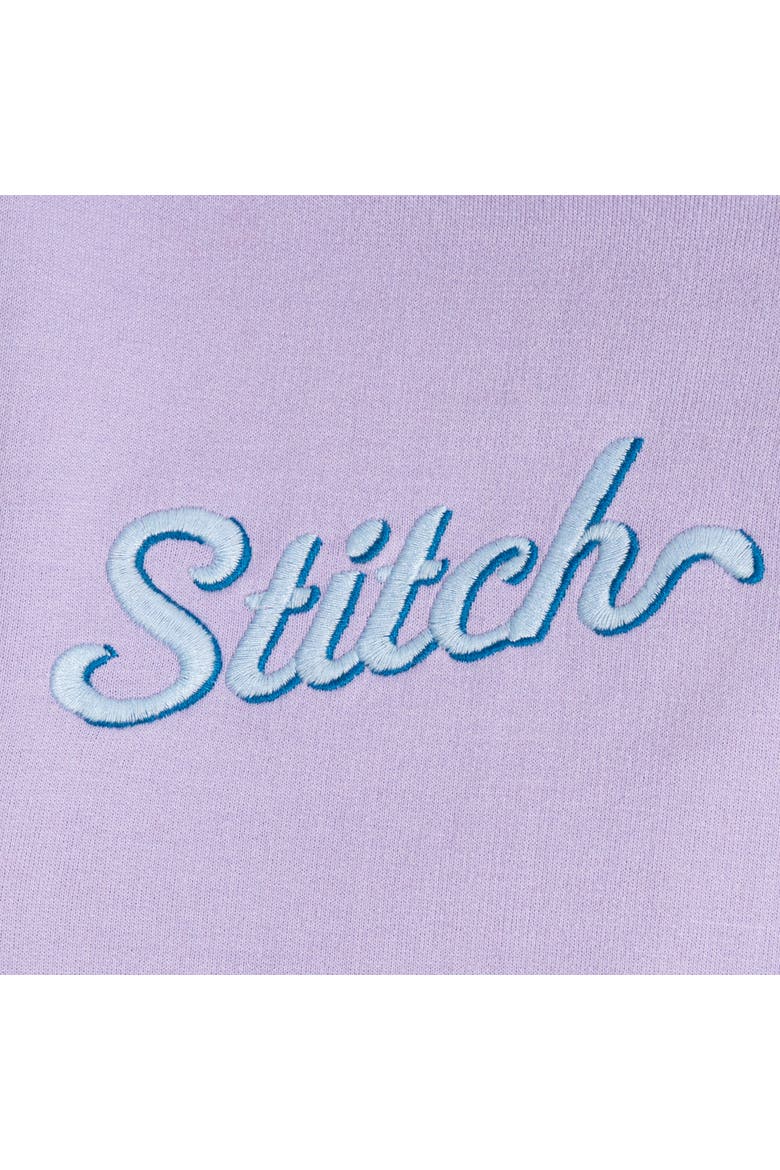 Lilo & Stitch Fleece Quarter-Zip Hoodie, Alternate, color, Stitch Purple Blue