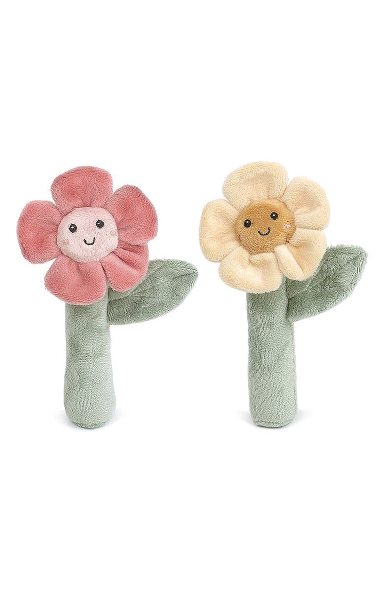 MON AMI Set of 2 Flower Rattles, Main, color, Multi