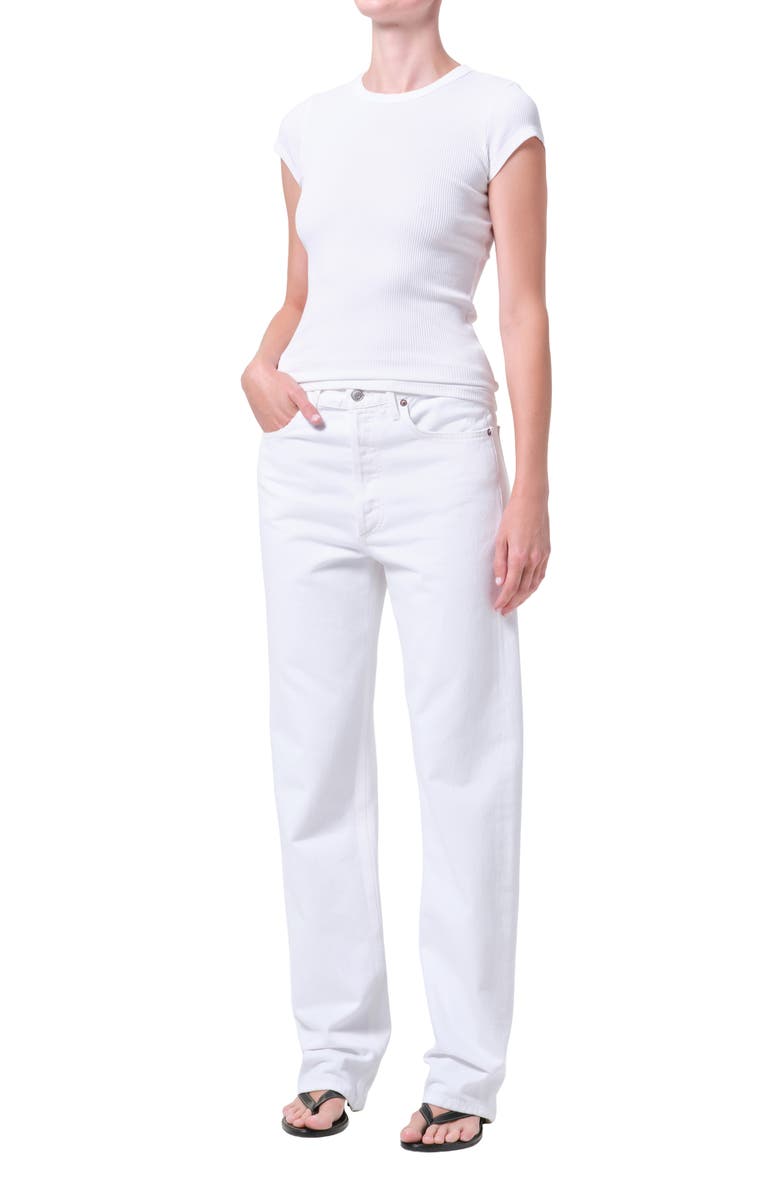 AGOLDE Edison Rib T-Shirt, Alternate, color, White