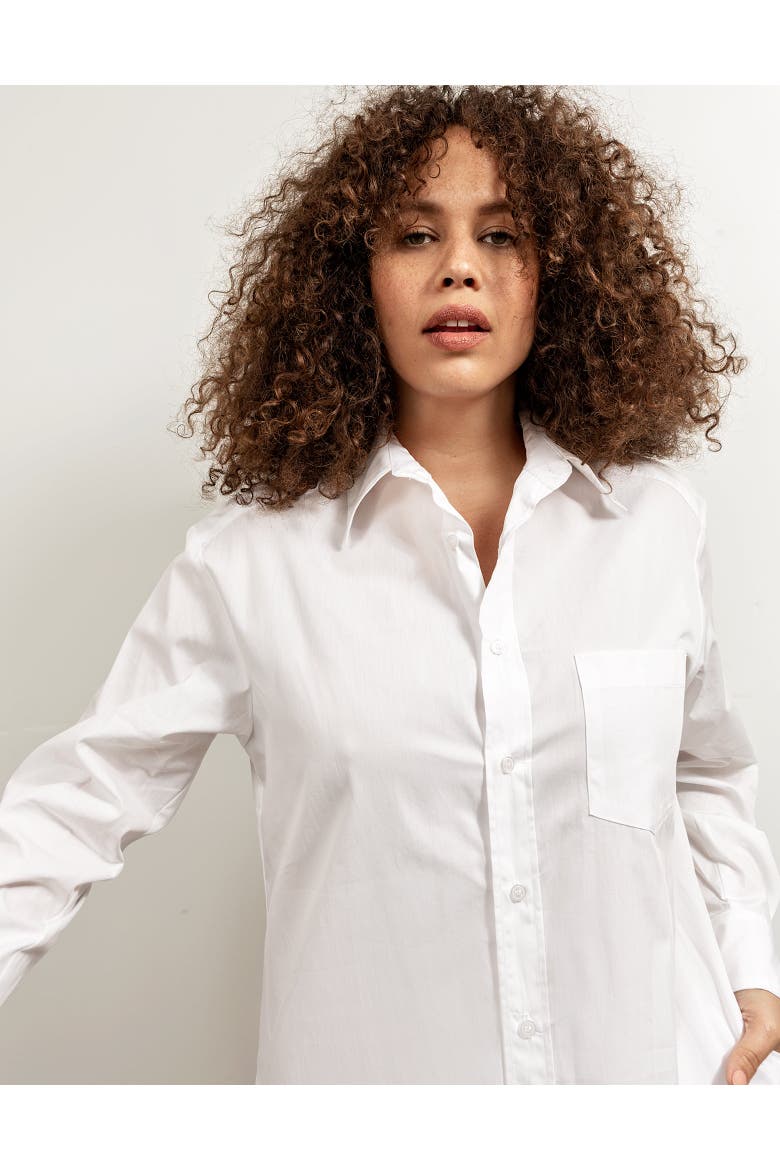 Long Cotton Shirtdress, Alternate, color, White