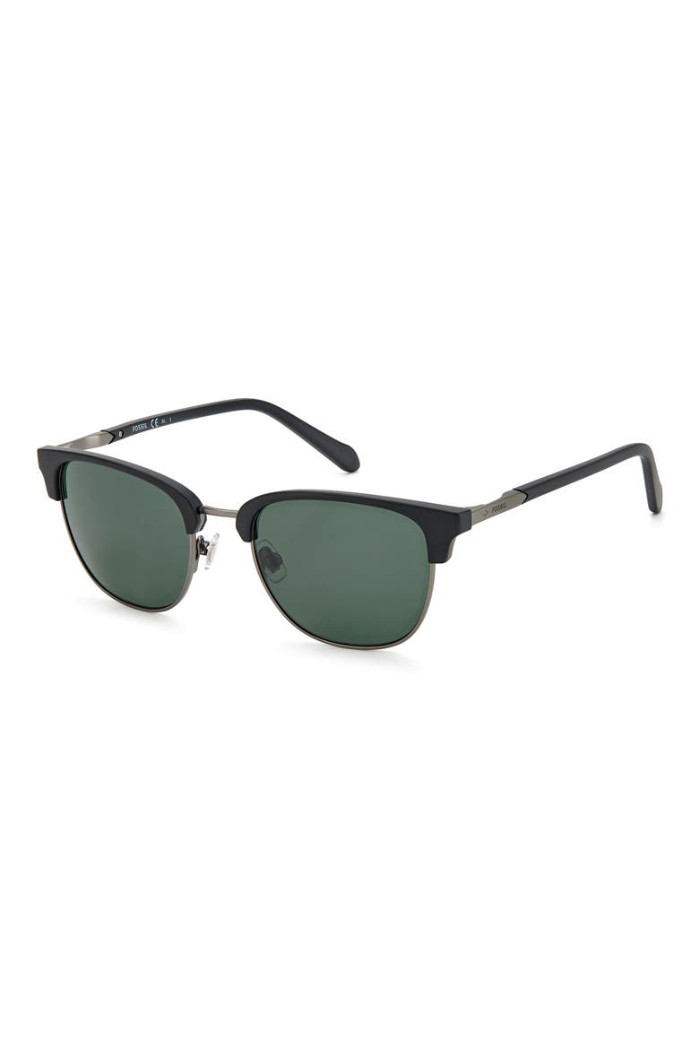 51mm Half Rim Sunglasses, Alternate, color, MATTE BLACK