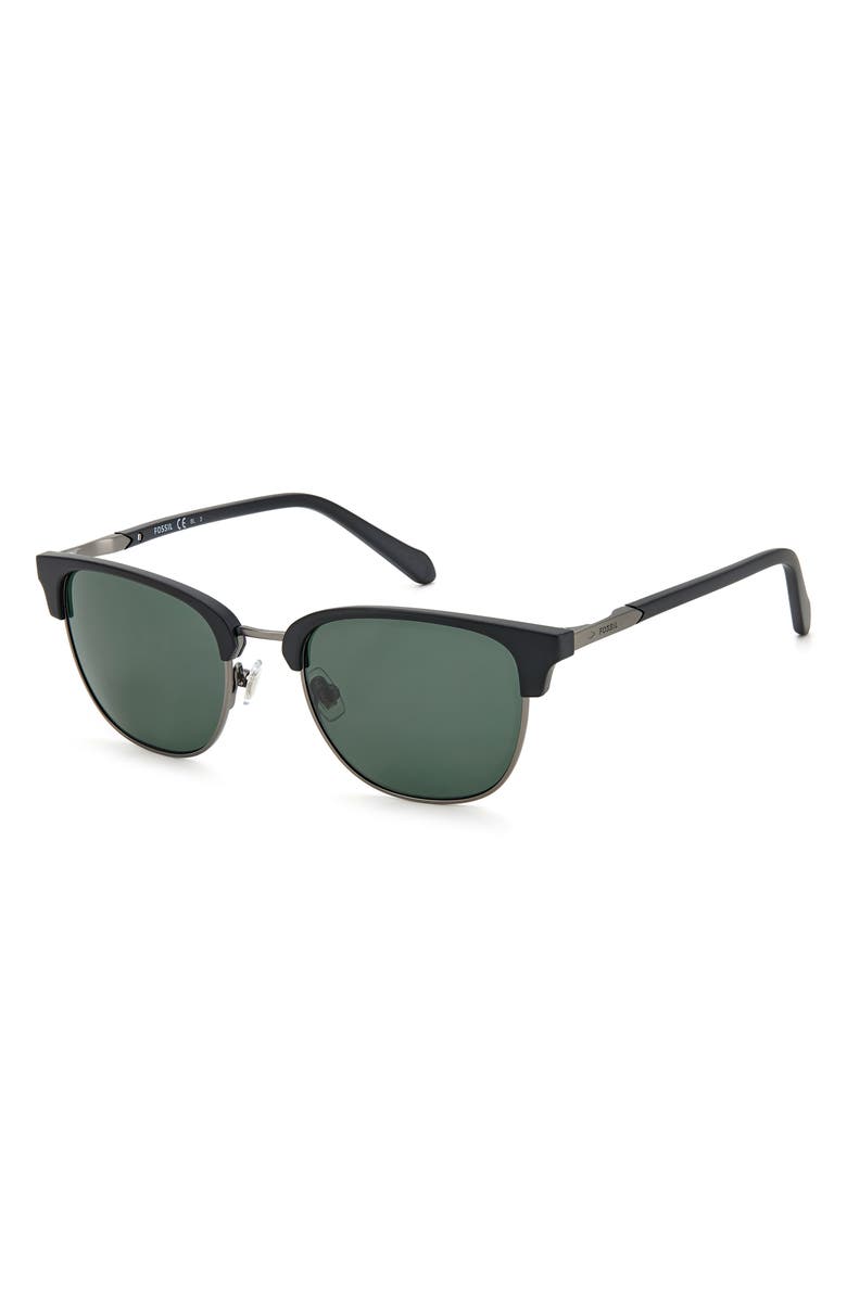 Fossil 51mm Half Rim Sunglasses, Alternate, color, Matte Black