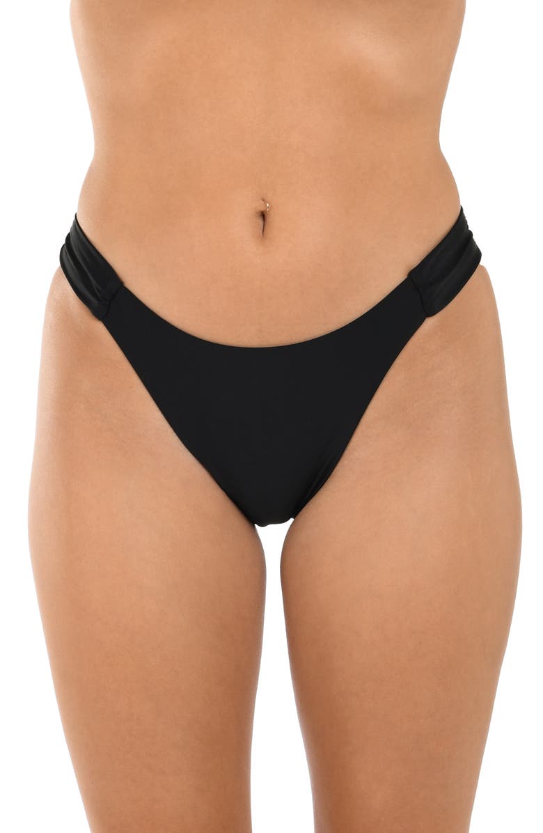 Citrus Solid Shirred Side Bikini Bottoms, Main, color, 