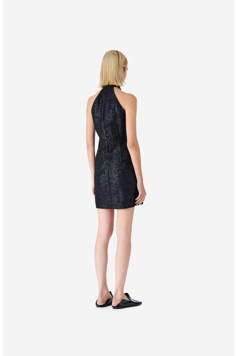 Kiera Halter Mini Dress, Alternate, color, Shiny Black