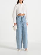 Manière De Voir Eleni Cropped Shirt With Balloon Sleeves