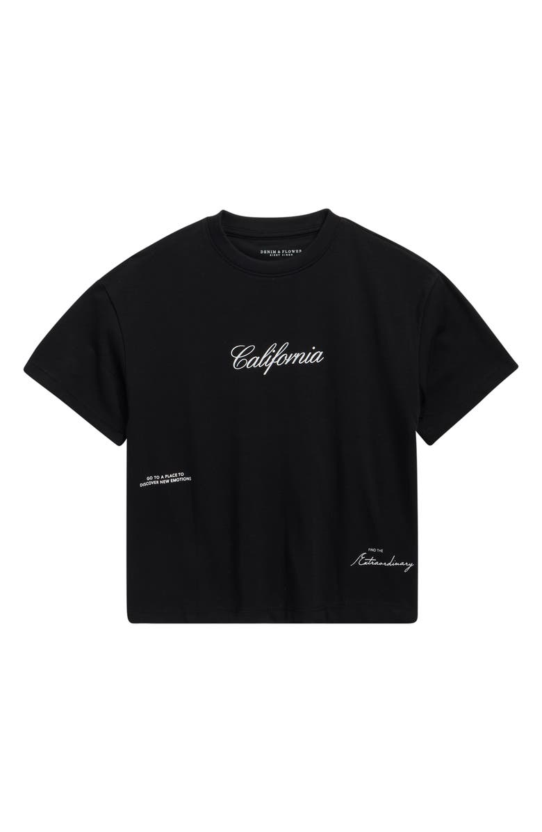 DENIM AND FLOWER Kids' California Photos Graphic T-Shirt, Main, color, Black