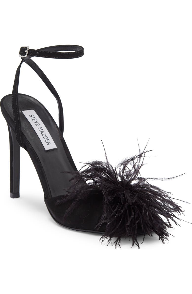 Steve Madden Crush Feather Stiletto Sandal, Main, color,
