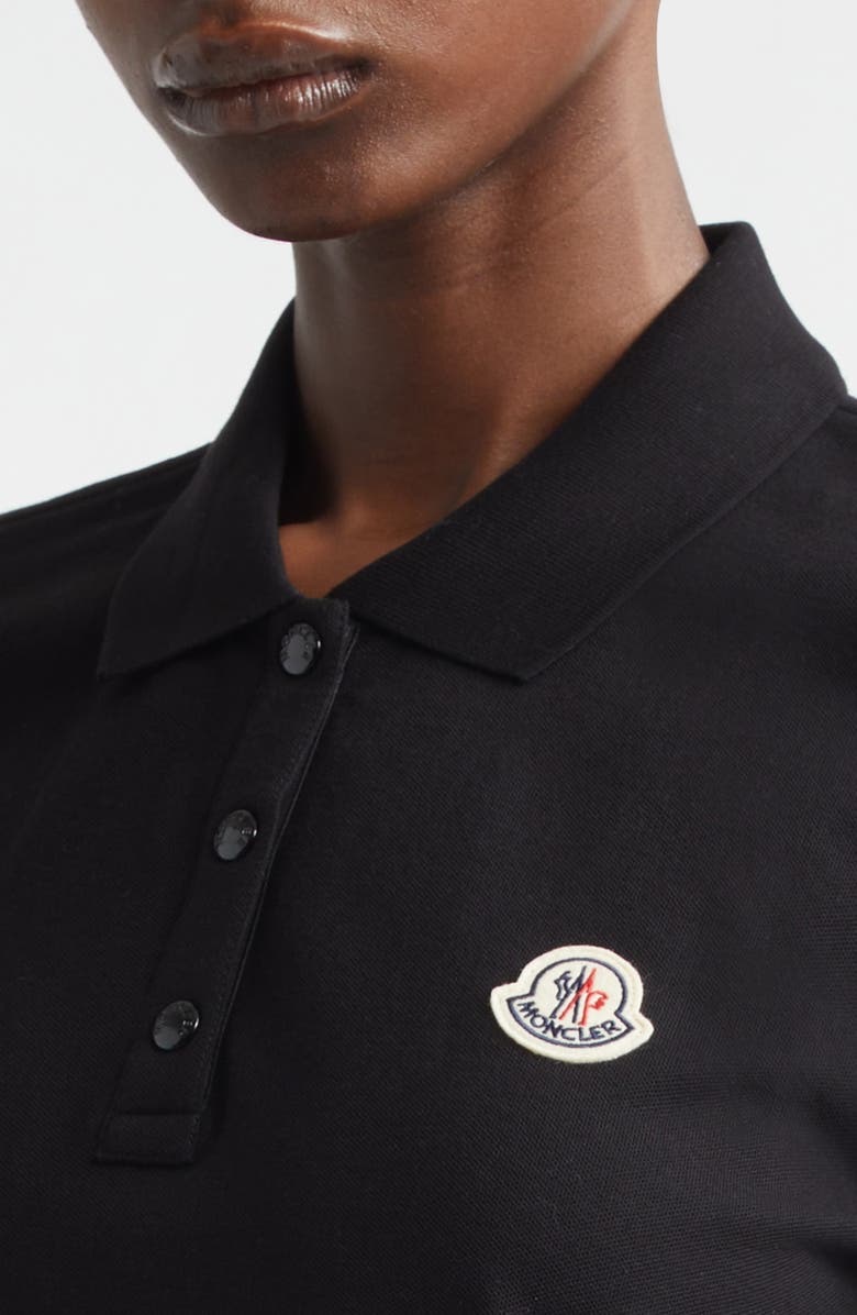Moncler Logo Cotton Piqué Polo, Alternate, color, Black