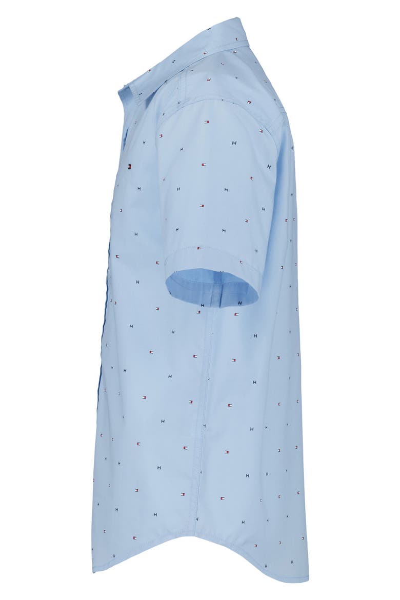 Kids' Tommy Flag Short Sleeve Button-Up Shirt, Alternate, color, CHAMBRAY BLUE