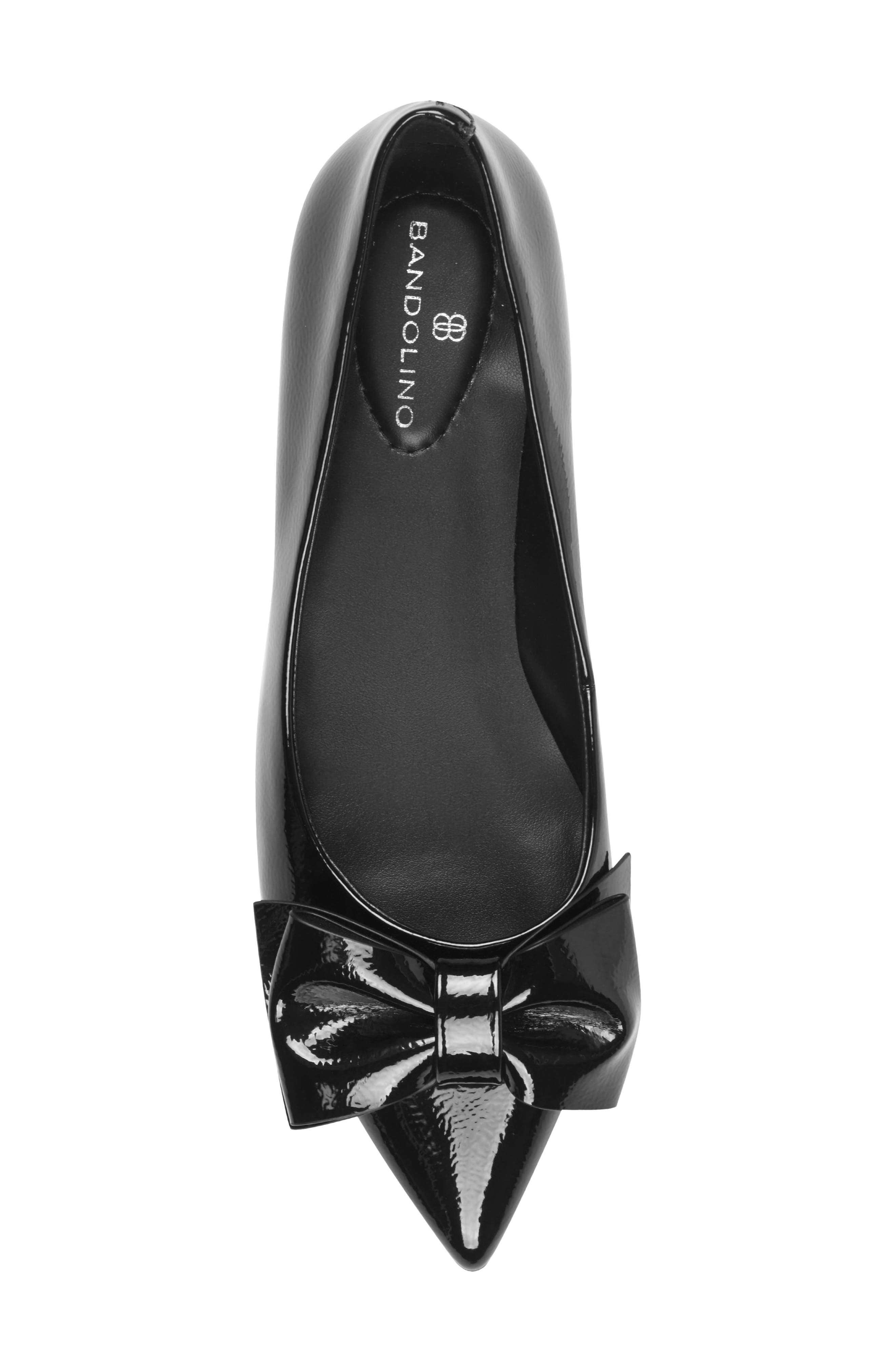 Alicce Faux Leather Pointed Toe Flat, Alternate, color, BLACK