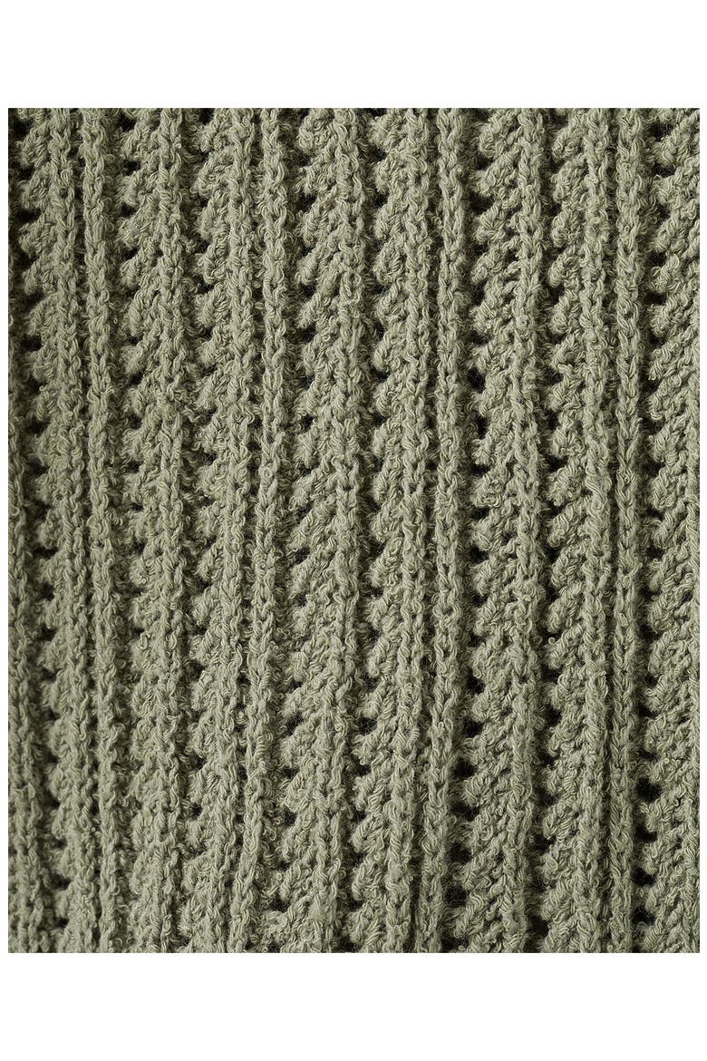 Openwork Sweater Polo, Alternate, color, KHAKI GREEN