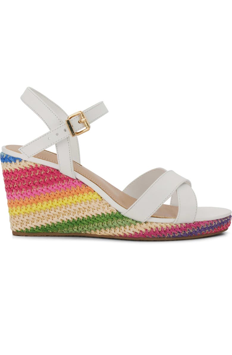 Dune London Kyrin Wiven Rainbow Wedge Sandal, Alternate, color,