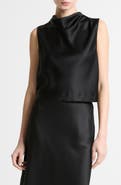 Vince Cowl Neck Sleeveless Satin Top