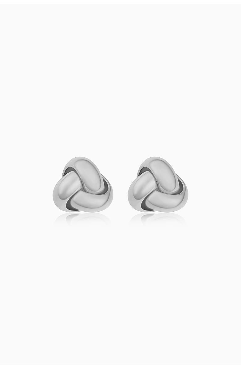 Oradina 14K Gold Forget Me Knot Stud Earrings, Main, color, White Gold