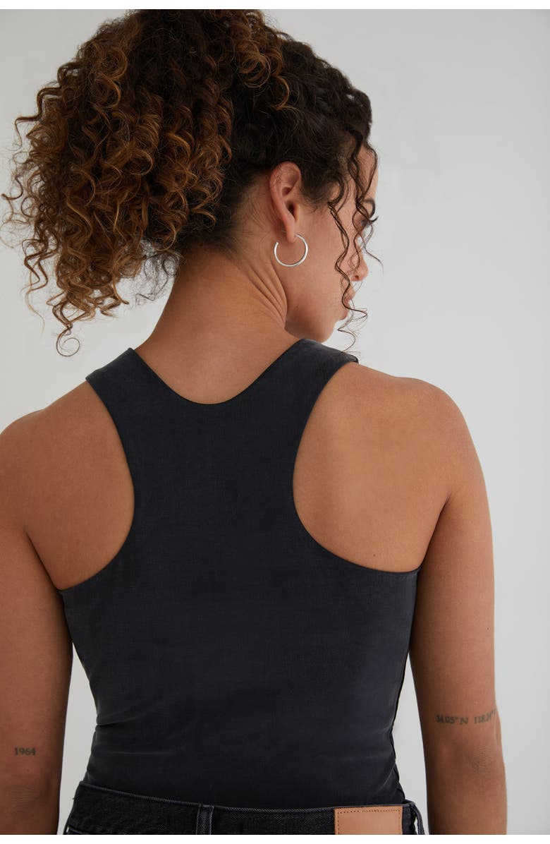 KADA The Cupro Sculpt Racerback Crop Tank, Alternate, color, Ink