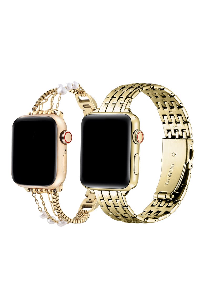 Eleanor Cape Set of 2 Watchbands, Alternate, color, GOLD