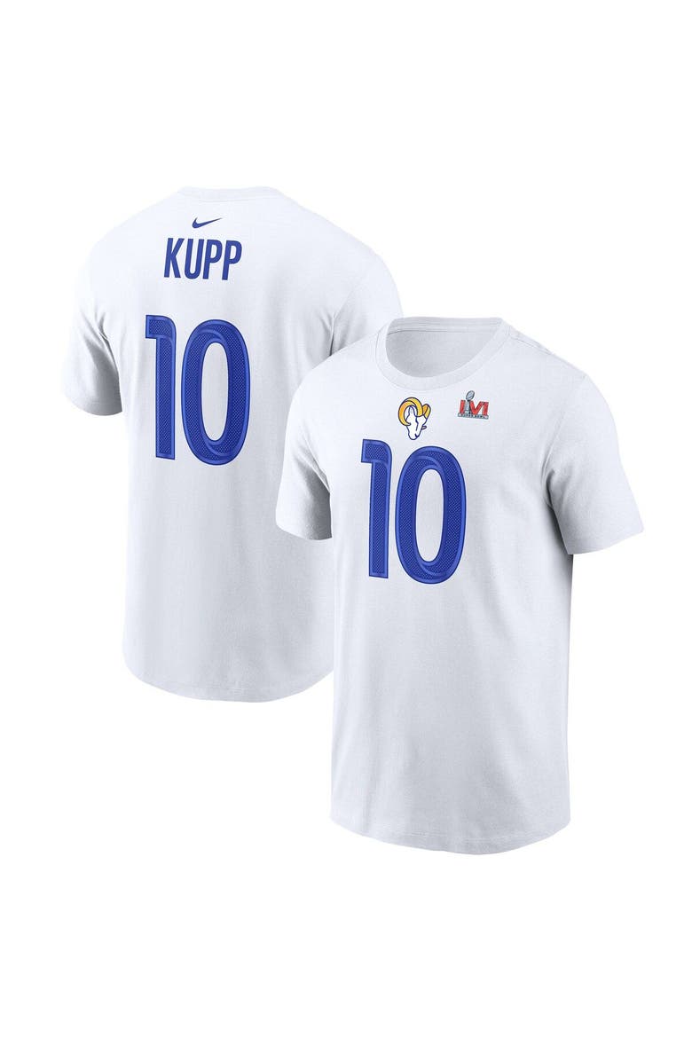 Men's Nike Cooper Kupp White Los Angeles Rams Super Bowl LVI Player Name & Number T-Shirt, Main, color, White
