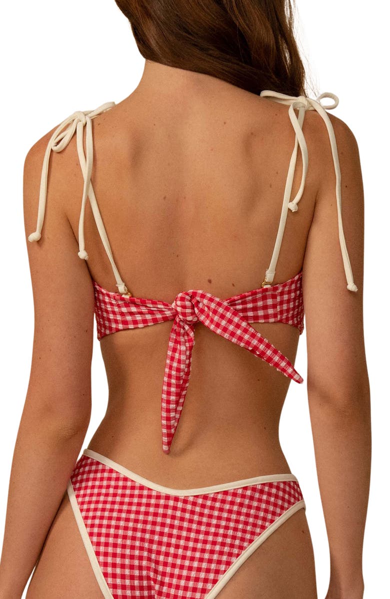 MONTCE Lulu Gingham Bikini Bottoms, Alternate, color, Red Micro Gingham