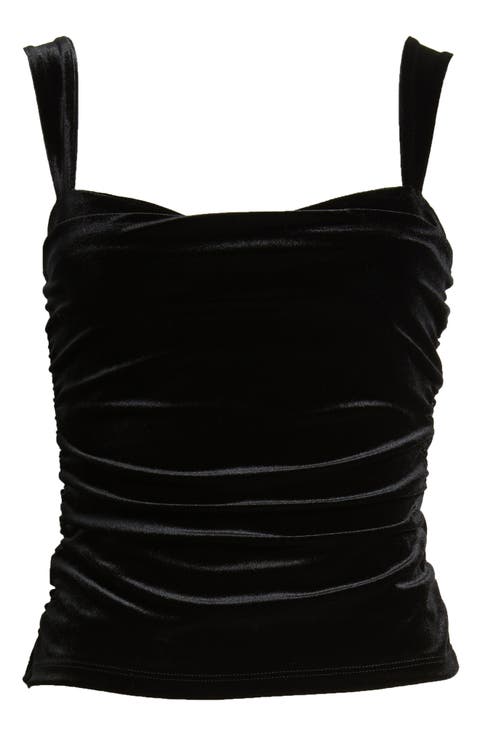 Trish Ruched Velvet Tank