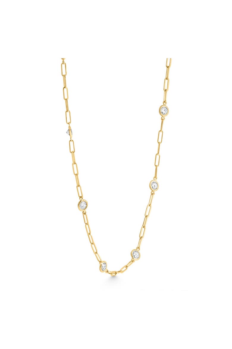 4Ct Diamond 14k Gold 18" Paper Clip Diamonds By Yard Necklace lab Grown, Alternate, color, 14k Yellow Gold