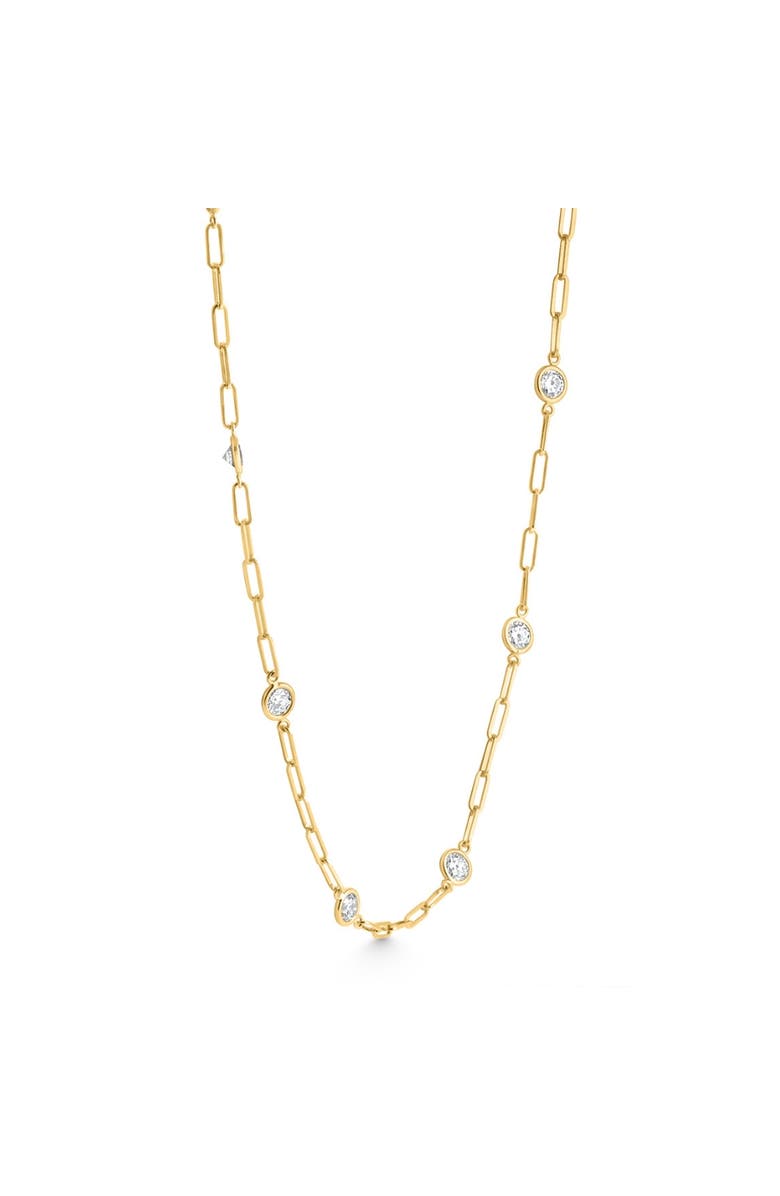 Bliss Diamond 4Ct Diamond 14k Gold 18" Paper Clip Diamonds By Yard Necklace lab Grown, Alternate, color, 