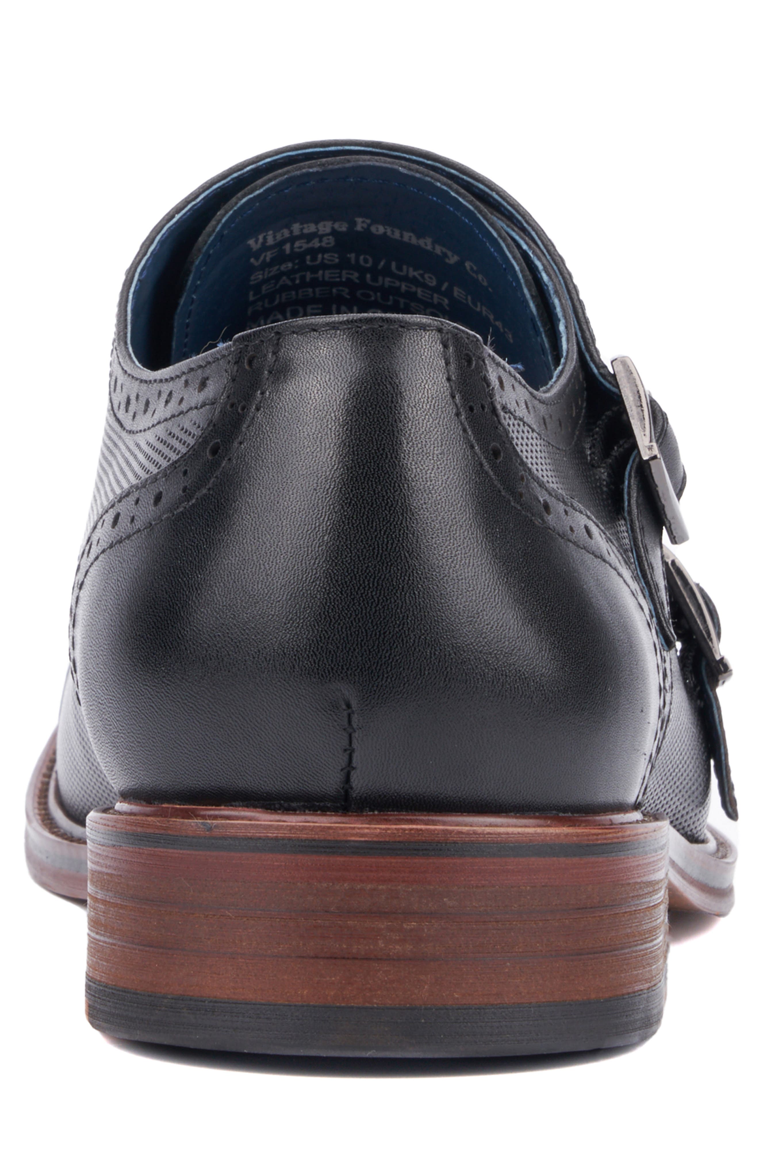 VINTAGE FOUNDRY Morgan Monk Strap Leather Loafer, Alternate, color, Black