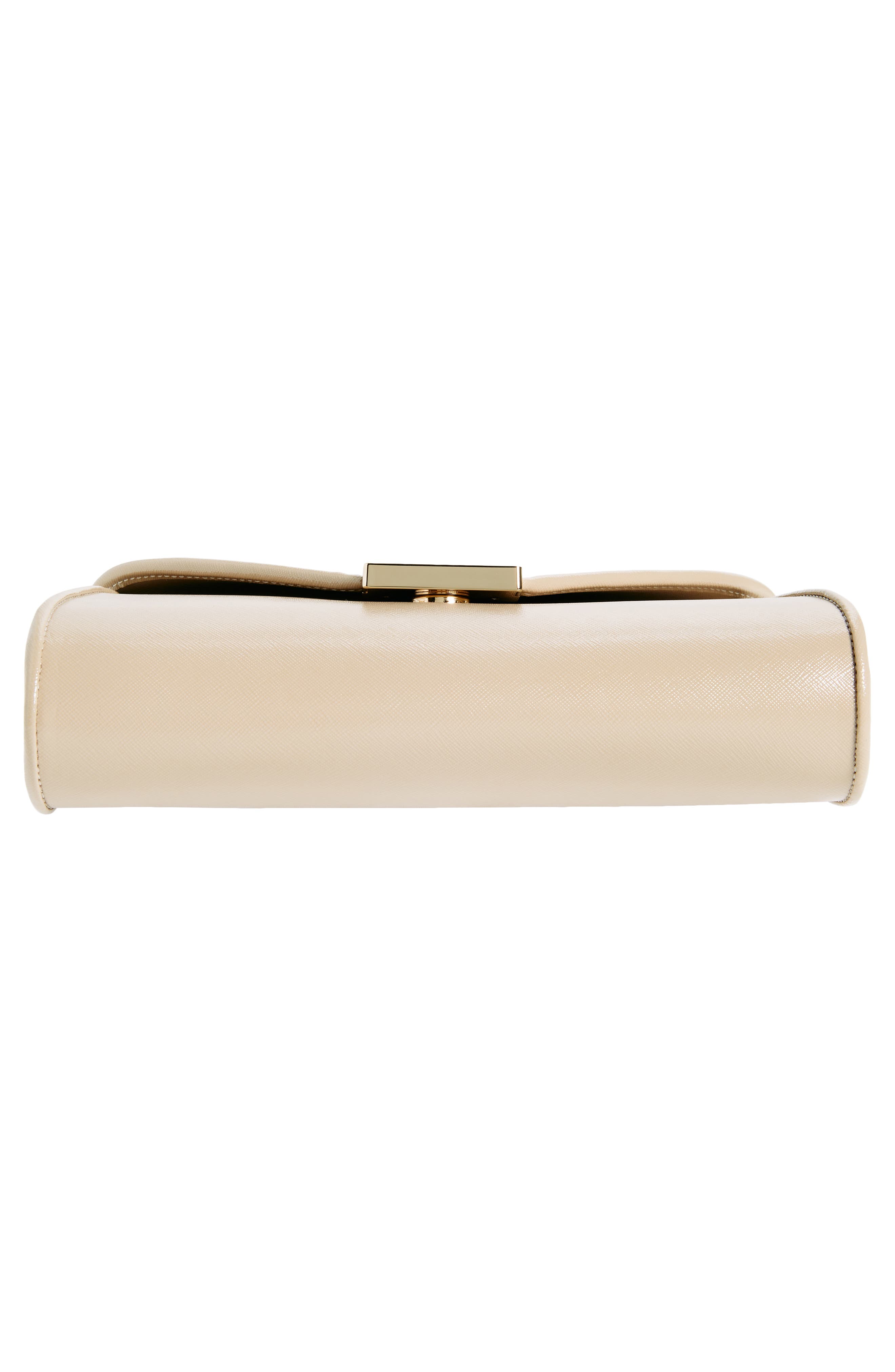 anna medium envelope leather convertible clutch, Alternate, color, WARM BEIGE