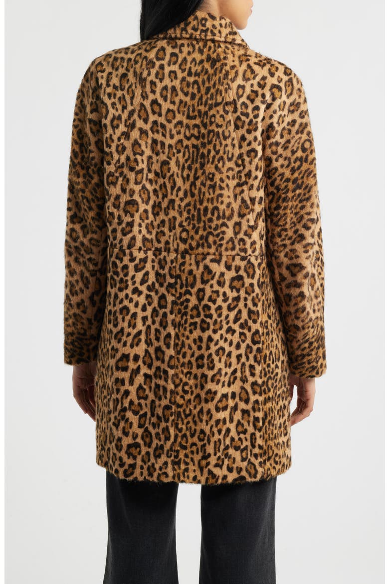 Long Leopard Print Coat, Alternate, color, LEOPARD