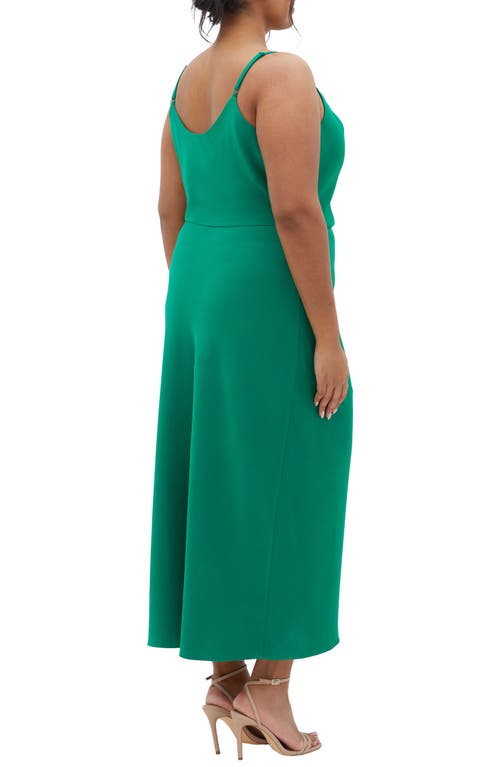 City Chic Mali Gathered Evening Dress In Green