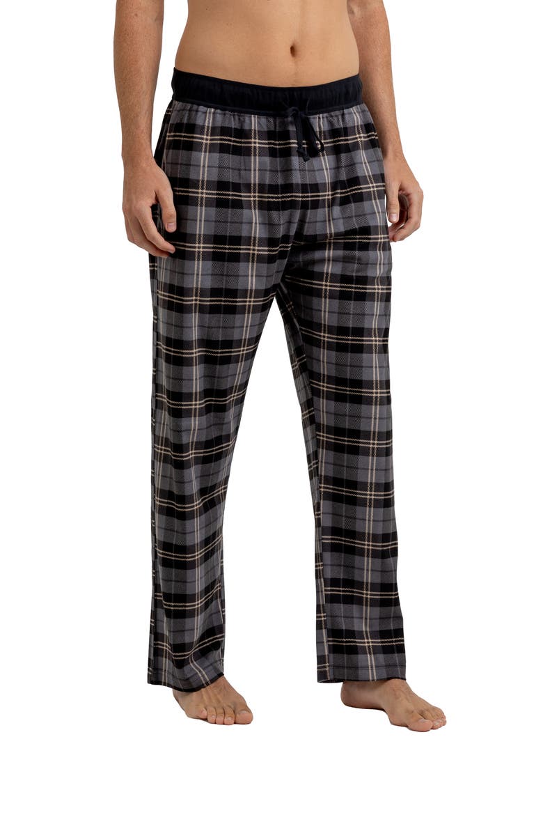 Brushed Plaid Flannel Lounge Pants, Main, color, CHARCOAL/BLACK